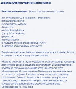 Lista chorób, za których diagnozę ubezpieczenie szkolne AXA wypłaci tysiąc złotych